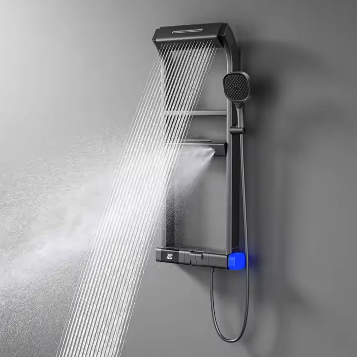 Faucet - 구리 레인폴 샤워 헤드 세트 디지털