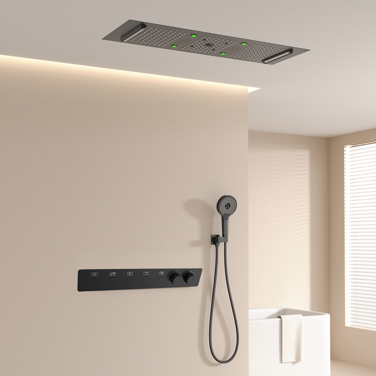 Faucet - 300*900mm 욕실 천장 LED 온도조절 스마트