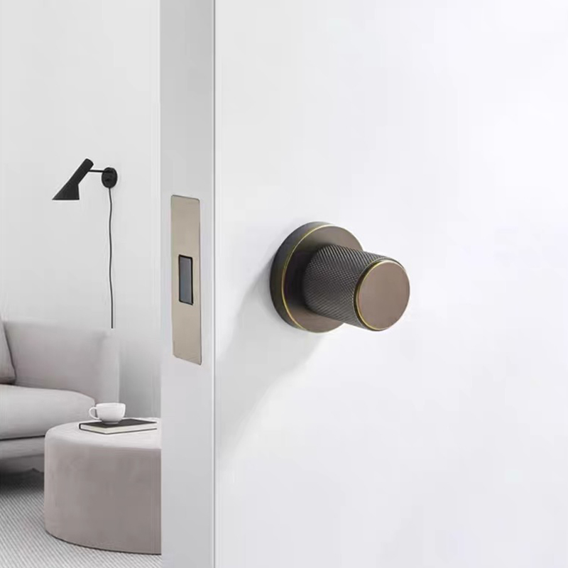Door Handle - 현대적인 디자인의 나무 소재, 금색 마감,