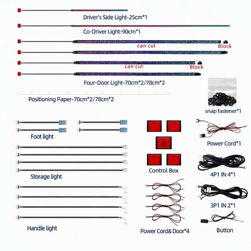 차량용 앰비언트 조명 키트, 18가지 색상, RGB L - Door Handle 리뷰 및 가격